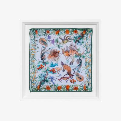 Wolf & Badger Australian Biodiversity White Framed Silk | One Size | Un Poco