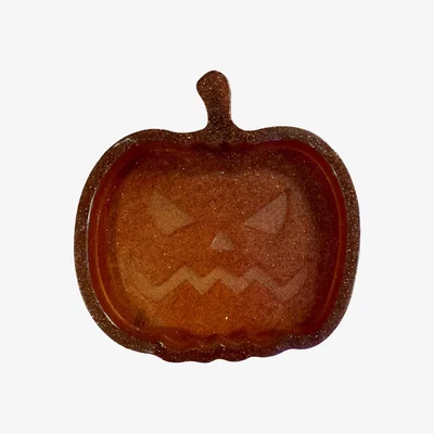 Wolf & Badger Red Spooky Pumpkin Tray - Maroon | By Shax
