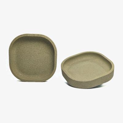 Wolf & Badger Two Square Sparkly Stone Trinket Trays - Olive Green One Size Ruby Melo