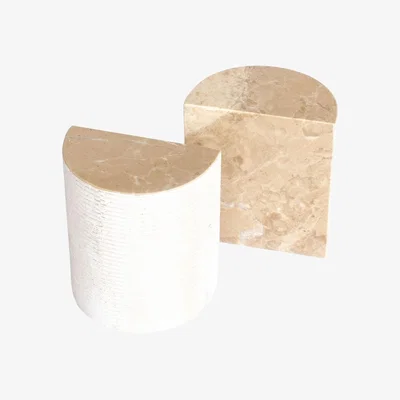 Wolf & Badger Neutrals / White Vida Marble Bookends One Size Urban Society Studio