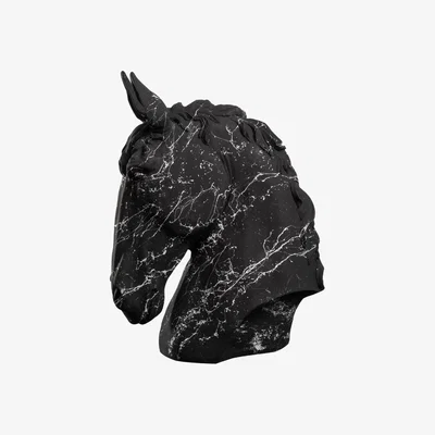 Wolf & Badger Black Marbled Majestic Horse One Size Artchi