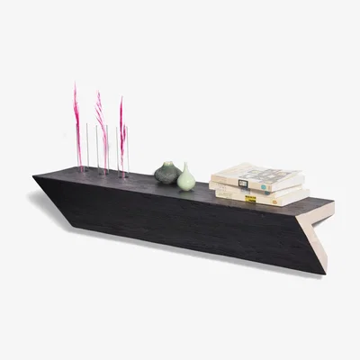 Wolf & Badger Black / White Shelfish Shelf - Black, White Small Formr