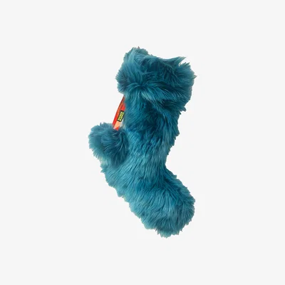 Wolf & Badger Blue / Green Ventura Shagpile Christmas Stocking In Mermaid Teal Weirdstock
