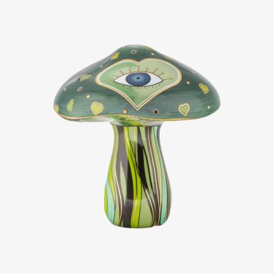 Wolf & Badger Green Loving Earth - Evil Eye Heart Mushroom Statue | Karma and Luck
