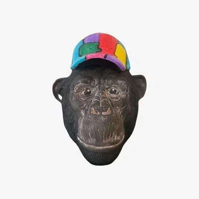 Wolf & Badger Whimsical Chimp - Sculpture -Multicolor | Artchi