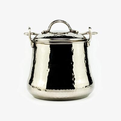 Wolf & Badger Handmade Big Pure Copper Canister Silver Colour - Premium Solid Copper Coffee Tea Flour Food Safe Storage Box | Modeditions