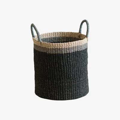 Wolf & Badger Black Floor Basket With Handle - Storage Baskets Likhâ