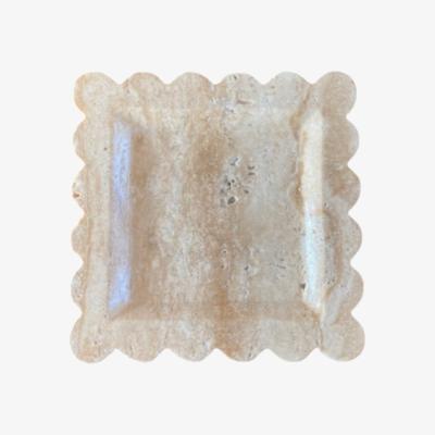 Wolf & Badger Neutrals Scallop Tray Travertine Aesthete Label