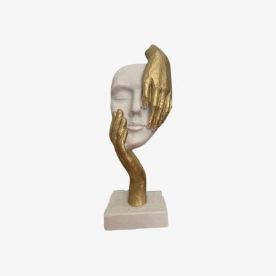 Wolf & Badger Gold / White Golden Hand Mask Sculpture Artchi