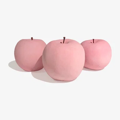 Wolf & Badger Pink / Purple Ornamental Concrete Apple Pink Set Of Three Studio Story