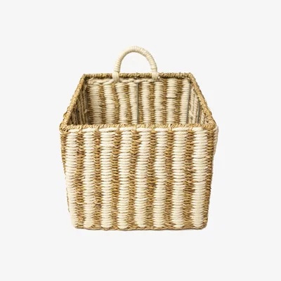 Wolf & Badger Neutrals Ula Square Basket - Stripe Korissa
