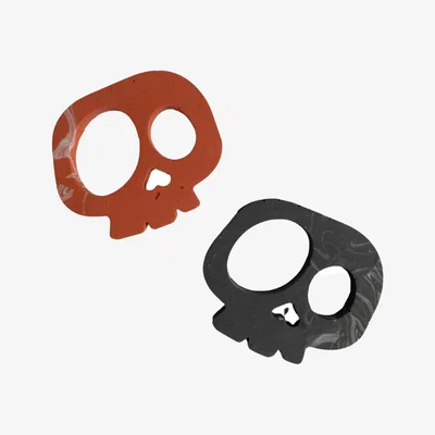 Wolf & Badger Skull Coasters - Pair | By Shax