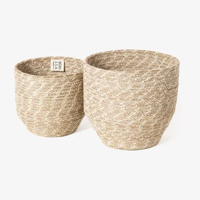 Wolf & Badger Neutrals Agora Bin - Set Of 2 Korissa