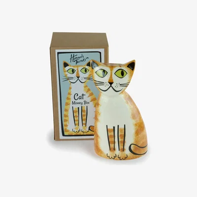 Wolf & Badger Yellow / Orange Ginger Cat Money Box Hannah Turner