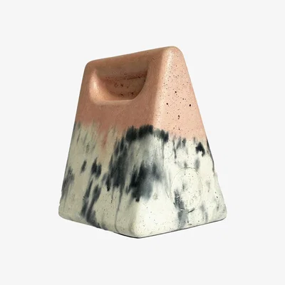 Wolf & Badger Pink / Purple / Black Concrete Doorstop - Blush, Charcoal & White | Smith & Goat