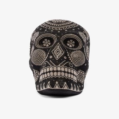 Wolf & Badger Skull Statue Decor - Black/Platinum One Size Kuu