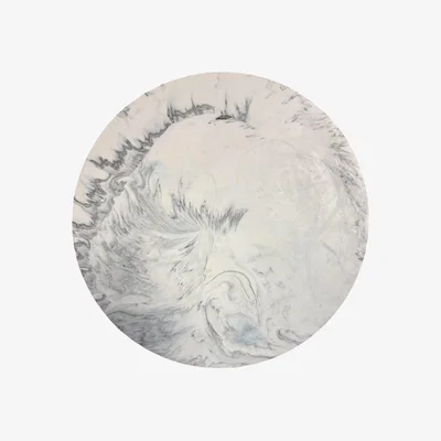 Wolf & Badger Round Marbled Tile - White | By Shax