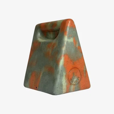 Wolf & Badger Green / Yellow / Orange Concrete Door Stop - Pickle And Terracotta | Smith & Goat