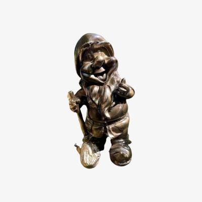 Wolf & Badger Gold Dwarf Garden Sculpture Artchi