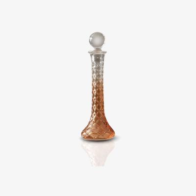 Wolf & Badger Yellow / Orange Amber Diamond-Cut Glass Decanter | Anatoliacraft