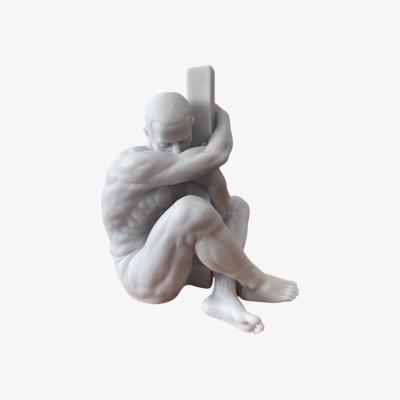 Wolf & Badger White Man Sculpture Artchi