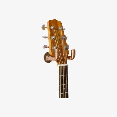 Wolf & Badger Neutrals Copper Guitar Holder - Handmade Solid Copper Guitar Pick Wall Hanger - Rustic Guitar Accessory | Anatoliacraft
