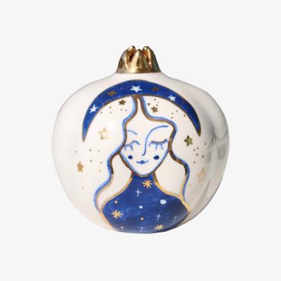 Wolf & Badger Lapis Moon Girl Pomegranate Decoration | Sherie Boutik