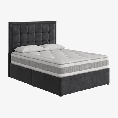 Furniture Village Mammoth - Prestige Plus 4000 Side Ottoman Divan Set - Double - Grey