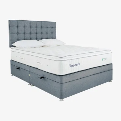 Furniture Village Sleepeezee - Natural Touch 2000 Pillowtop Side Ottoman Divan Set - Double - Blue