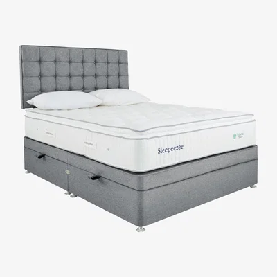 Furniture Village Sleepeezee - Natural Touch 2000 Pillowtop Side Ottoman Divan Set - Small Double - Grey