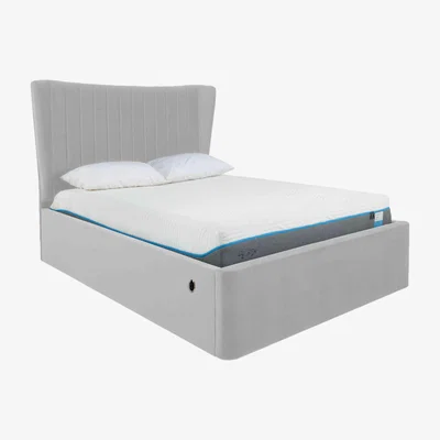 Furniture Village Roman Electric Ottoman Bed Frame - Double - Velvet Silver