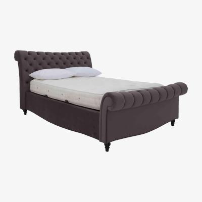 Furniture Village Aurora Side Lift Ottoman Bed Frame - Double - Krystal Charcoal