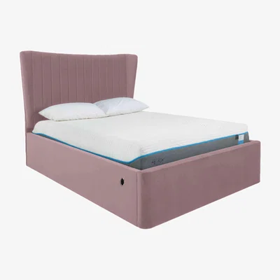 Furniture Village Roman Electric Ottoman Bed Frame - Double - Velvet Lilac