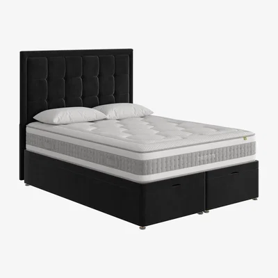 Furniture Village Mammoth - Prestige Plus 4000 End Ottoman Divan Set - Double - Black