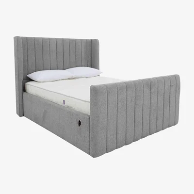 Furniture Village Eira High Foot End Electric Ottoman Bed Frame - Double - Comfy Steel