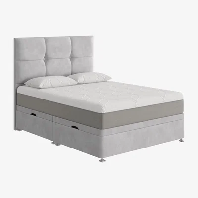 Furniture Village Sleep Story - Cool Gel 3000 Side Lift Ottoman Divan Set - Double - Grey
