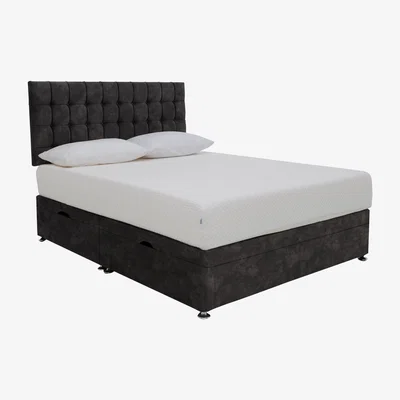 Furniture Village TEMPUR - Original Prime Side Ottoman Divan Set - Double - Black