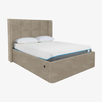 Furniture Village Shiva Electric Ottoman Bed Frame - Double - Savannah Mocha