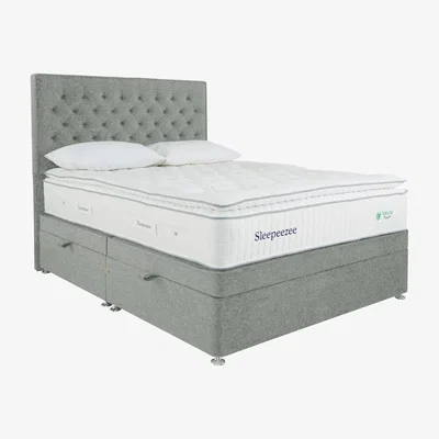 Furniture Village Sleepeezee - Natural Touch 3000 Pillowtop Side Ottoman Divan Set - Double - Green