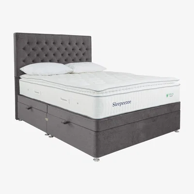 Furniture Village Sleepeezee - Natural Touch 3000 Pillowtop Side Ottoman Divan Set - Small Double - Grey