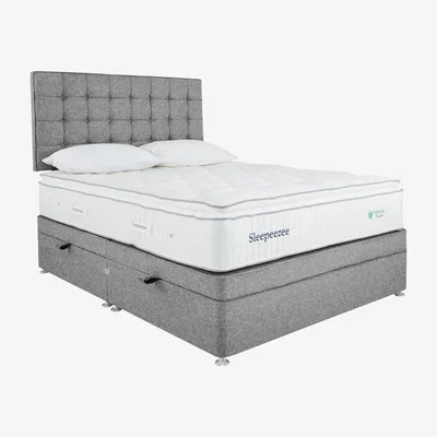 Furniture Village Sleepeezee - Natural Touch 2000 Pillowtop Side Ottoman Divan Set - Double - Grey