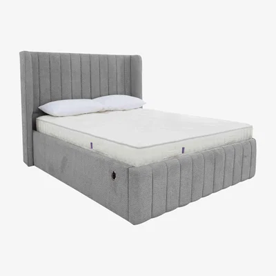 Furniture Village Eira Low Foot End Electric Ottoman Bed Frame - Double - Comfy Steel