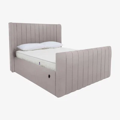Furniture Village Eira High Foot End Electric Ottoman Bed Frame - Double - Velvet Slate