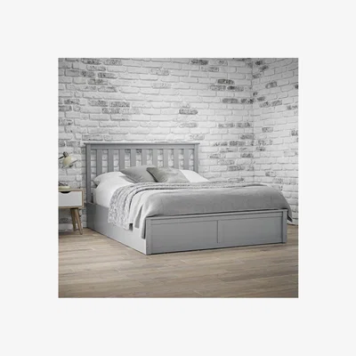 Furniture123 LPD Grey Wooden Double Ottoman Bed - Oxford