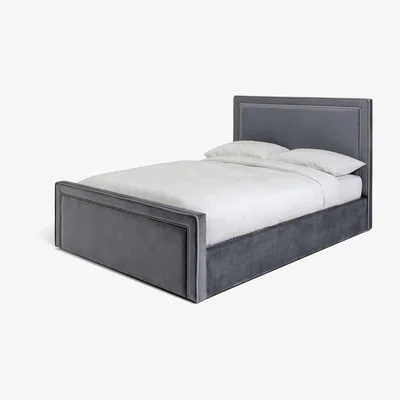 Habitat Habitat Draper Velvet Double Ottoman Bed Frame - Grey