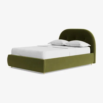 Habitat Swoon Southwark Velvet Double Ottoman Bedframe - Fern Green