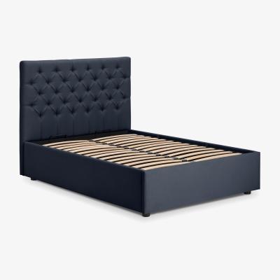 Made.com Skye Double Bed with Ottoman Storage, Dark Blue Weave