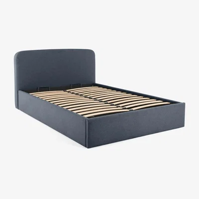 Made.com Besley Double Ottoman Storage Bed, Aegean Blue