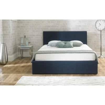 Oak&More Sterling Blue Fabric Ottoman Double Bed