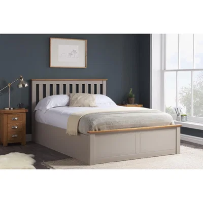 Oak&More Detroit Pearl Grey Small Double Ottoman Bed